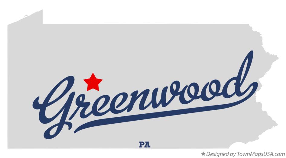 Map of Greenwood Pennsylvania PA