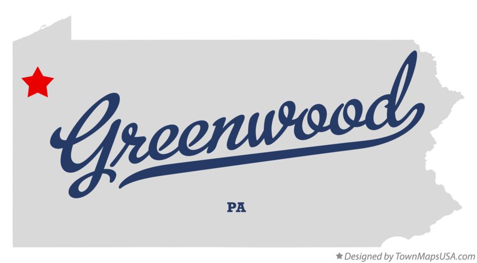 Map of Greenwood Pennsylvania PA