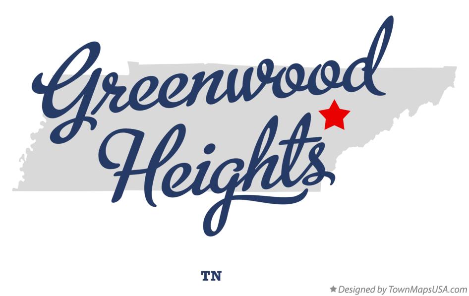 Map of Greenwood Heights Tennessee TN