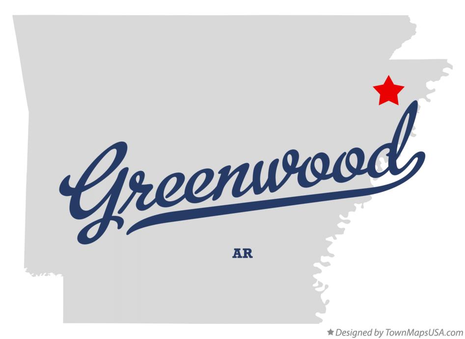 Map of Greenwood Arkansas AR