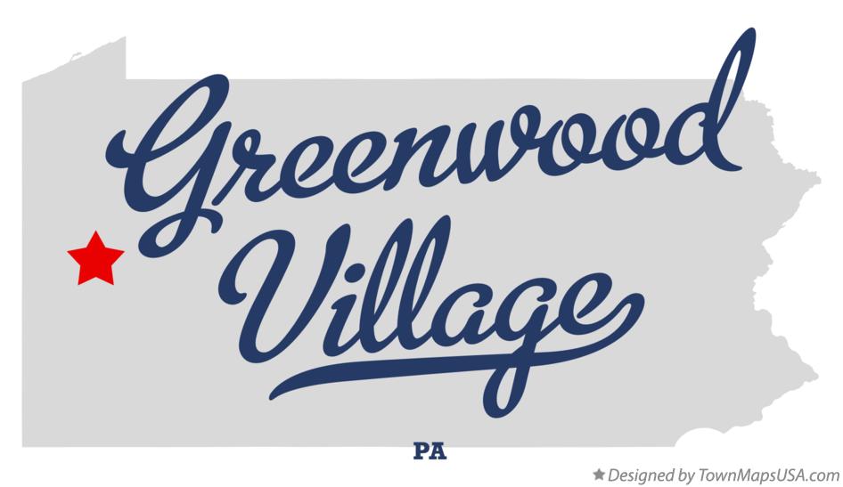 Map of Greenwood Village Pennsylvania PA
