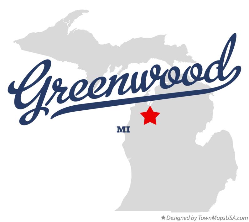 Map of Greenwood Michigan MI