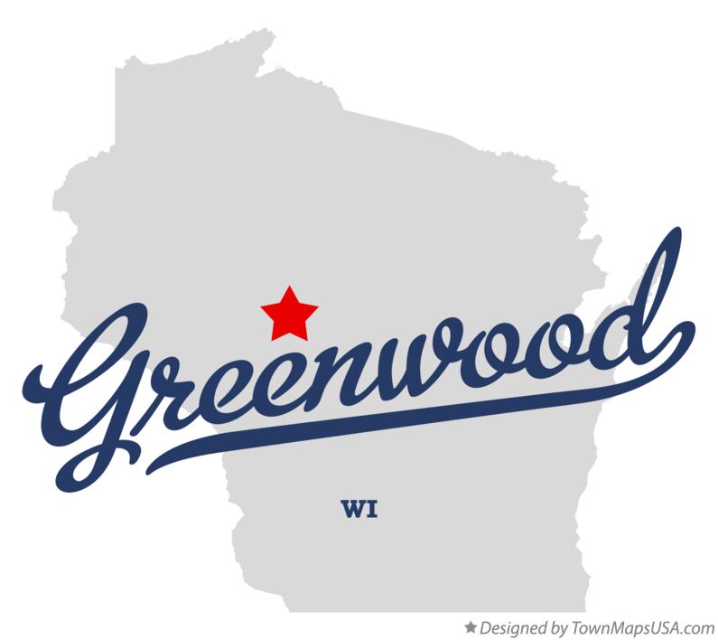 Map of Greenwood Wisconsin WI