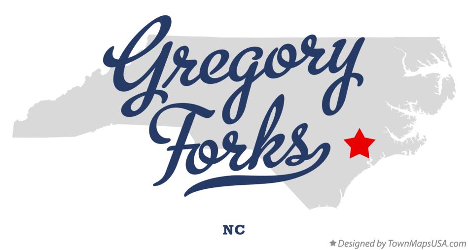Map of Gregory Forks North Carolina NC