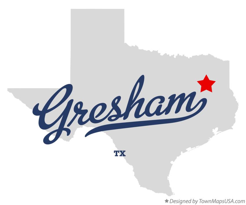 Map of Gresham Texas TX