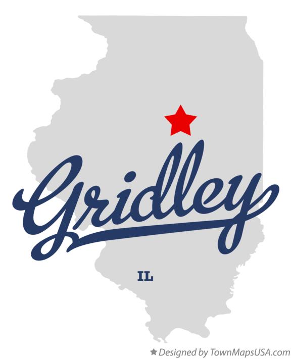 Map of Gridley Illinois IL