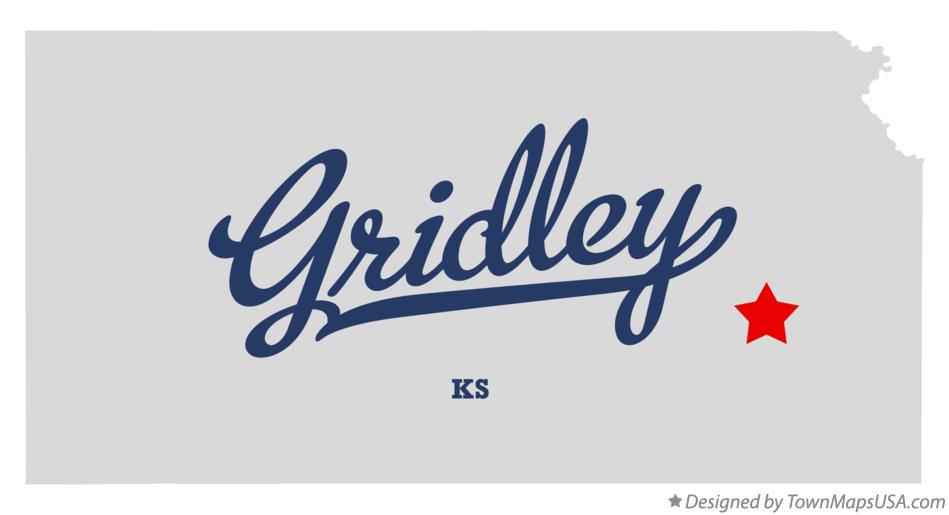 Map of Gridley Kansas KS
