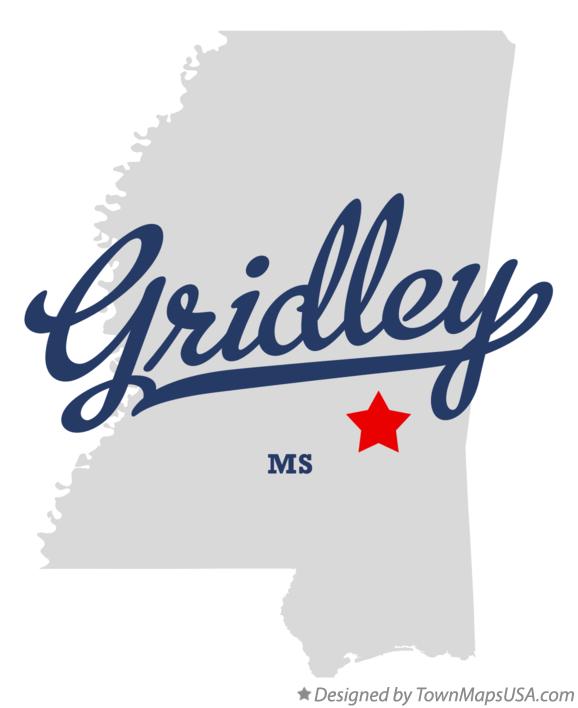 Map of Gridley Mississippi MS