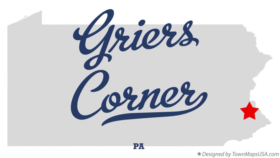 Map of Griers Corner Pennsylvania PA