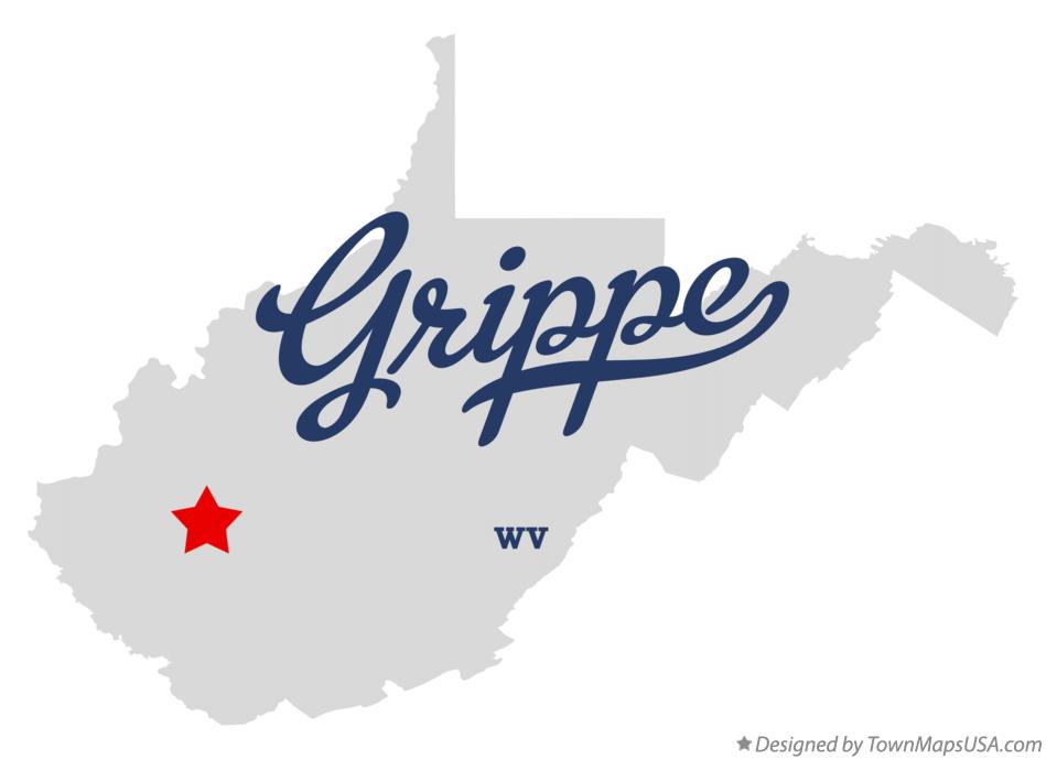 Map of Grippe West Virginia WV