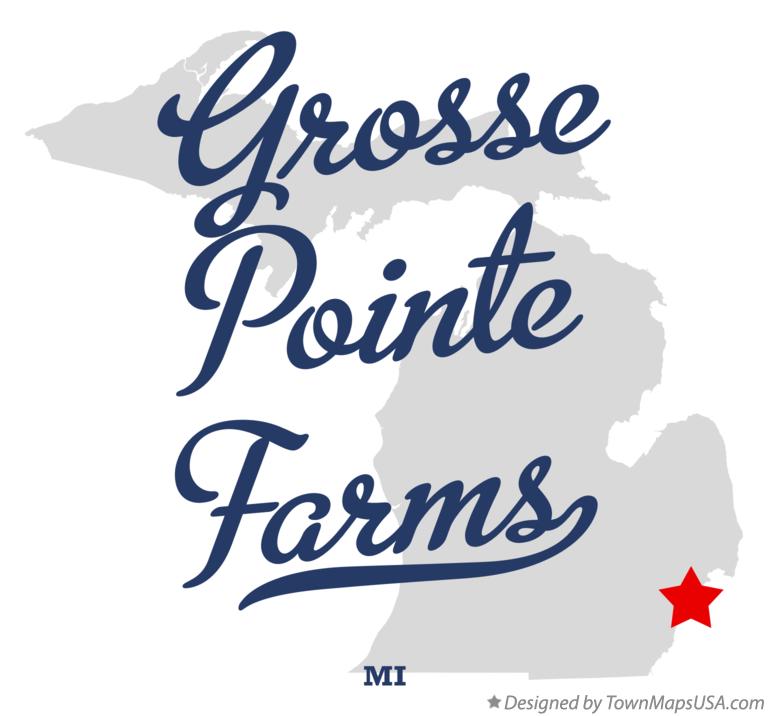 Map of Grosse Pointe Farms Michigan MI
