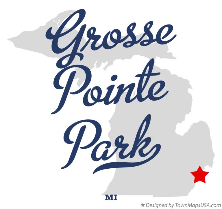 Map of Grosse Pointe Park Michigan MI