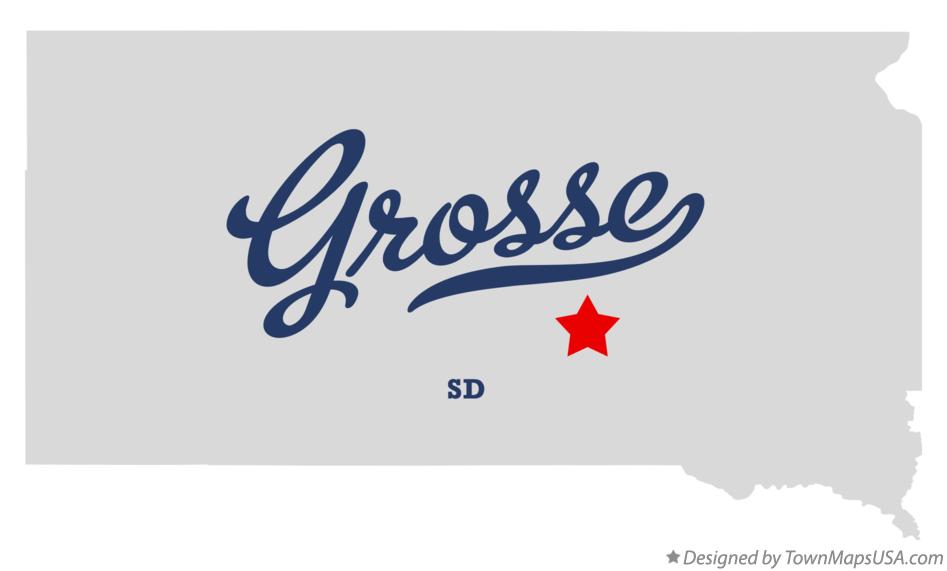 Map of Grosse South Dakota SD