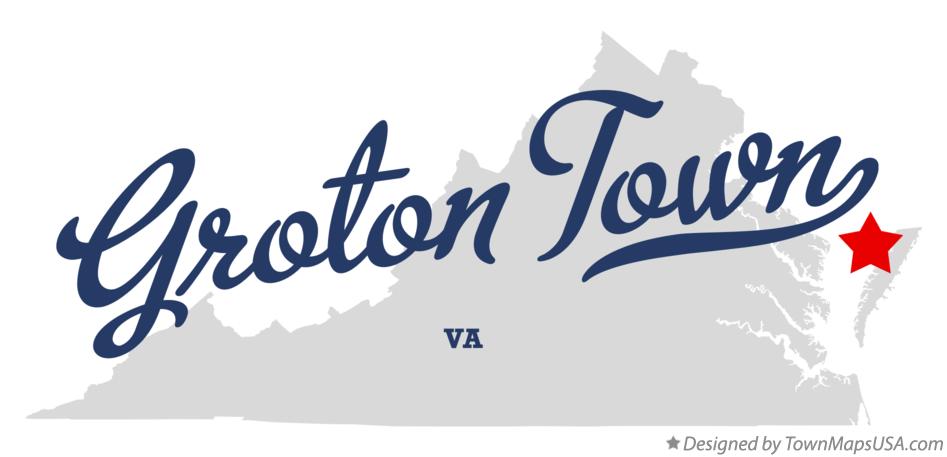 Map of Groton Town Virginia VA