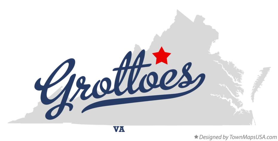 Map of Grottoes Virginia VA