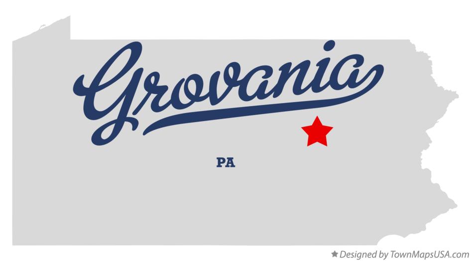 Map of Grovania Pennsylvania PA