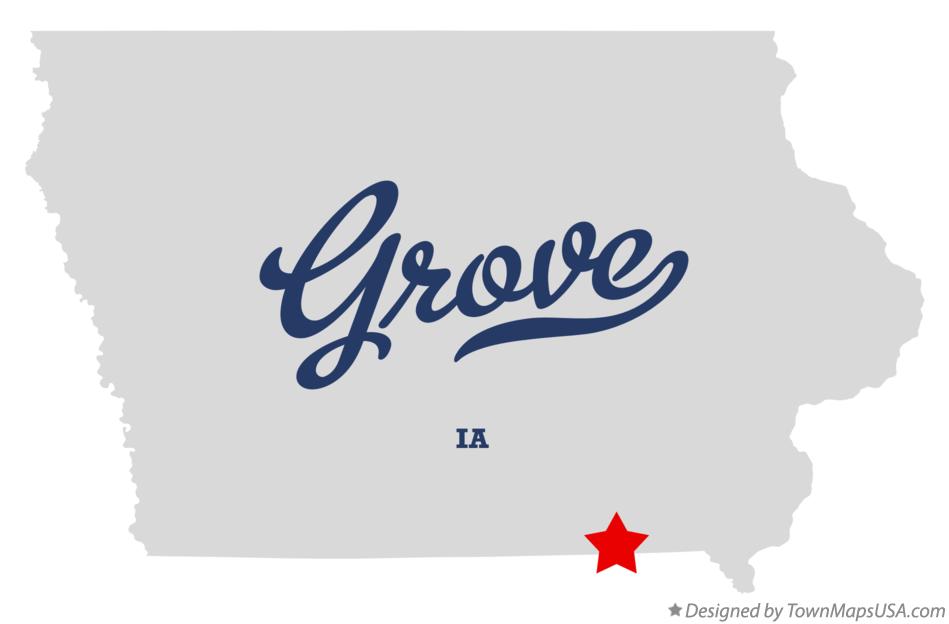 Map of Grove Iowa IA