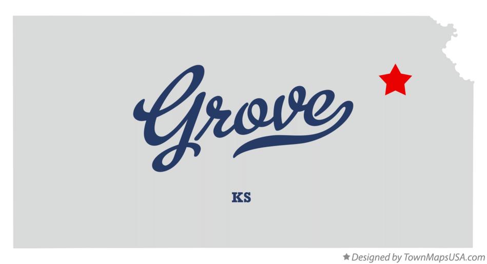 Map of Grove Kansas KS