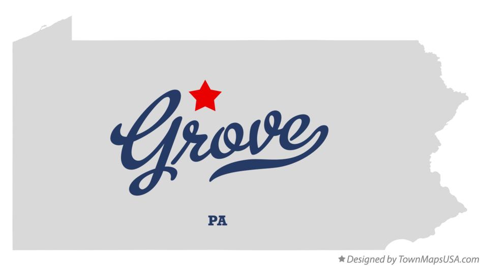Map of Grove Pennsylvania PA