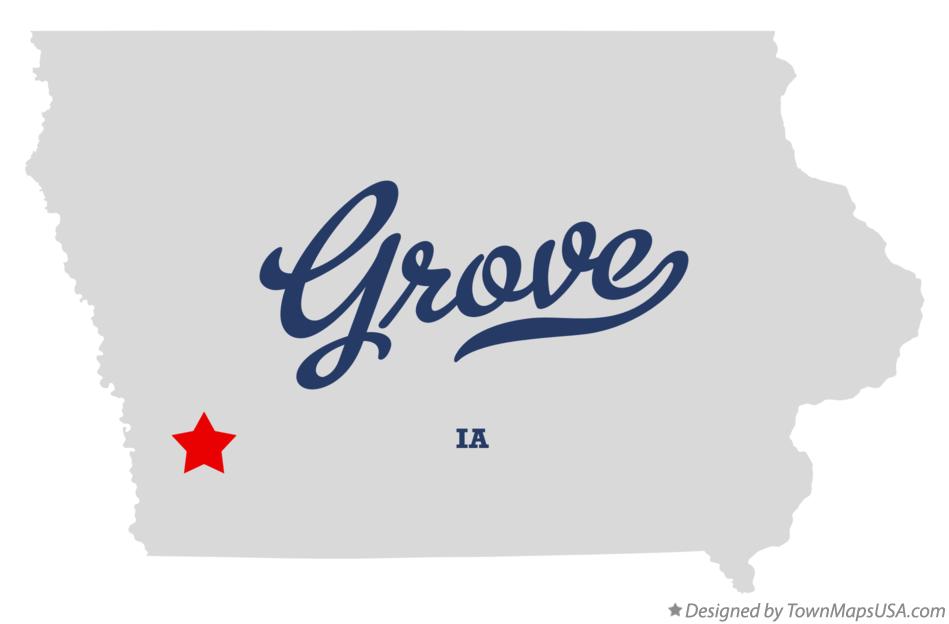 Map of Grove Iowa IA