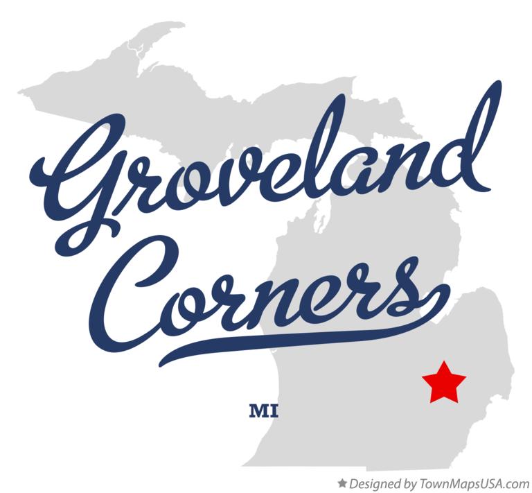 Map of Groveland Corners Michigan MI