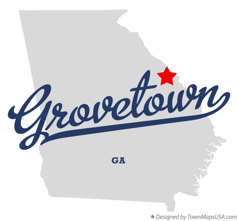 Map of Grovetown Georgia GA