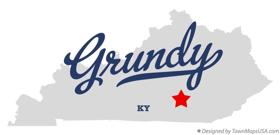 Map of Grundy Kentucky KY