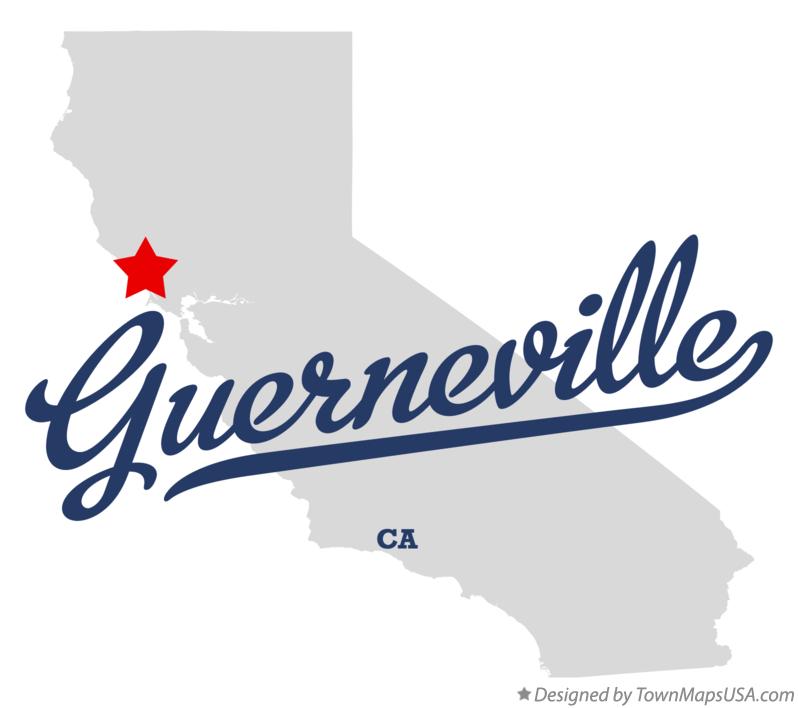 Map of Guerneville California CA
