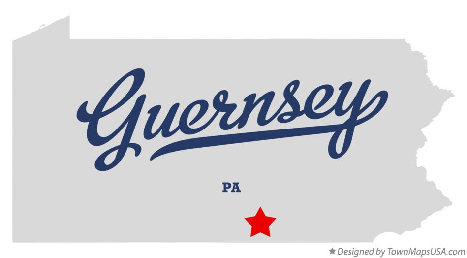 Map of Guernsey Pennsylvania PA