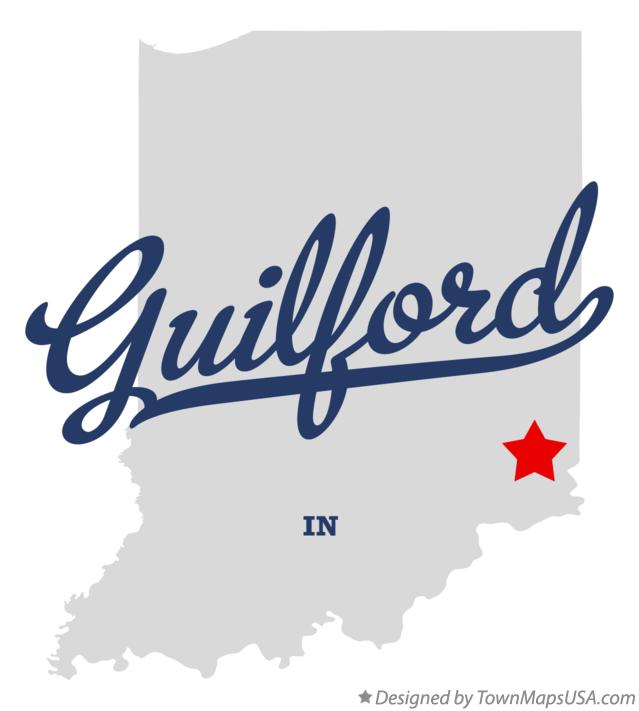 Map of Guilford Indiana IN