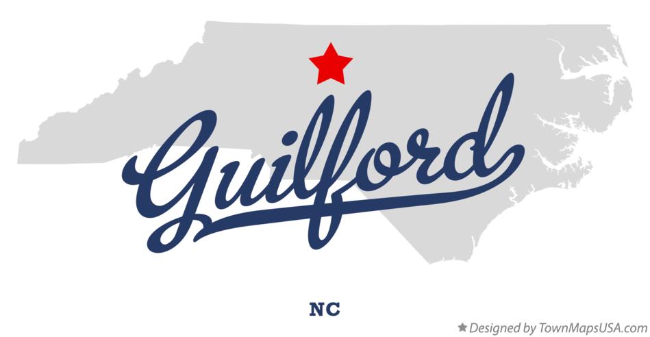 Map of Guilford North Carolina NC