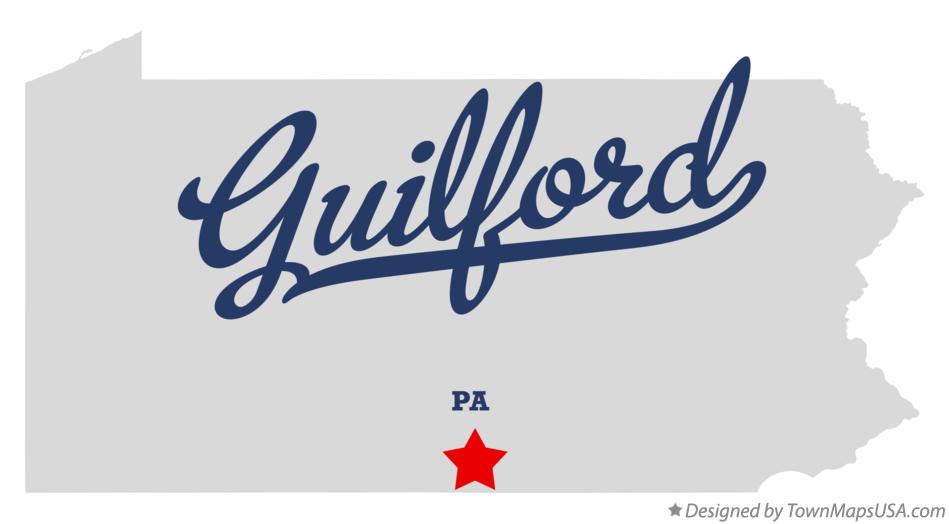 Map of Guilford Pennsylvania PA