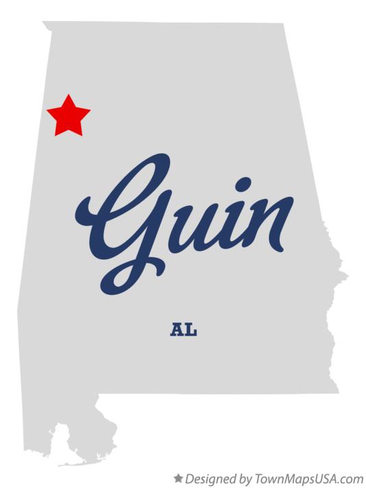 Map of Guin Alabama AL
