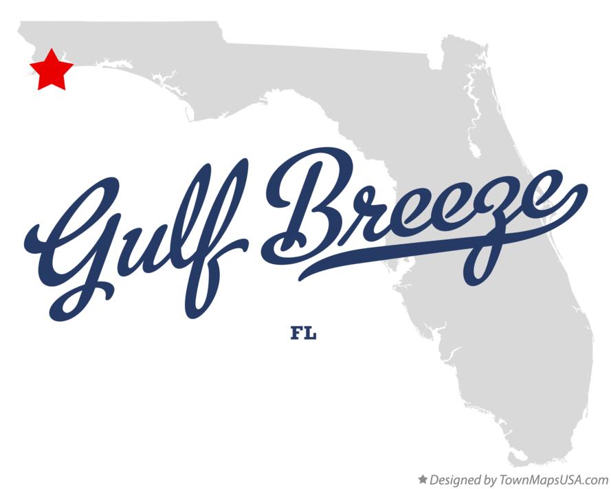 Map of Gulf Breeze Florida FL