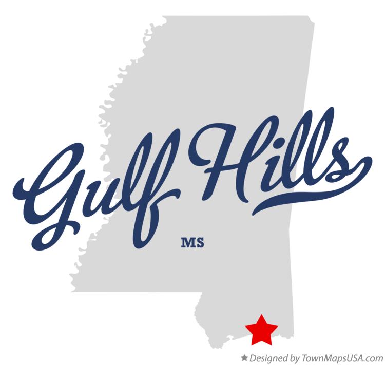Map of Gulf Hills Mississippi MS