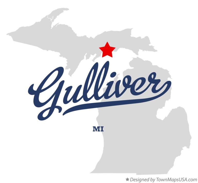 Map of Gulliver Michigan MI