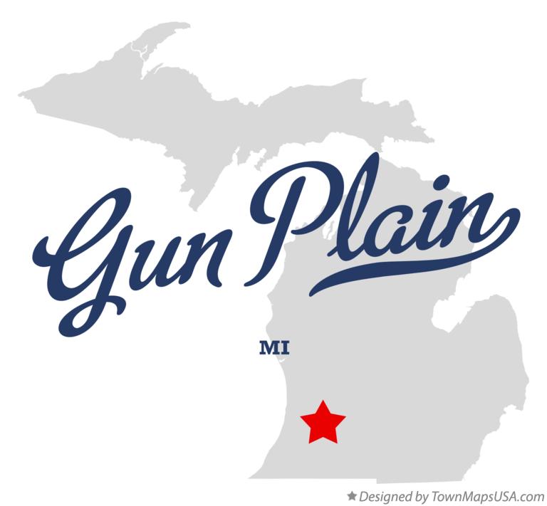 Map of Gun Plain Michigan MI
