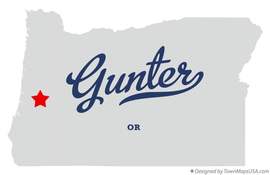 Map of Gunter Oregon OR