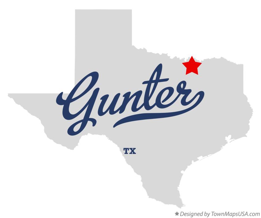 Map of Gunter Texas TX
