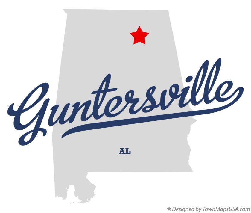 Map of Guntersville Alabama AL