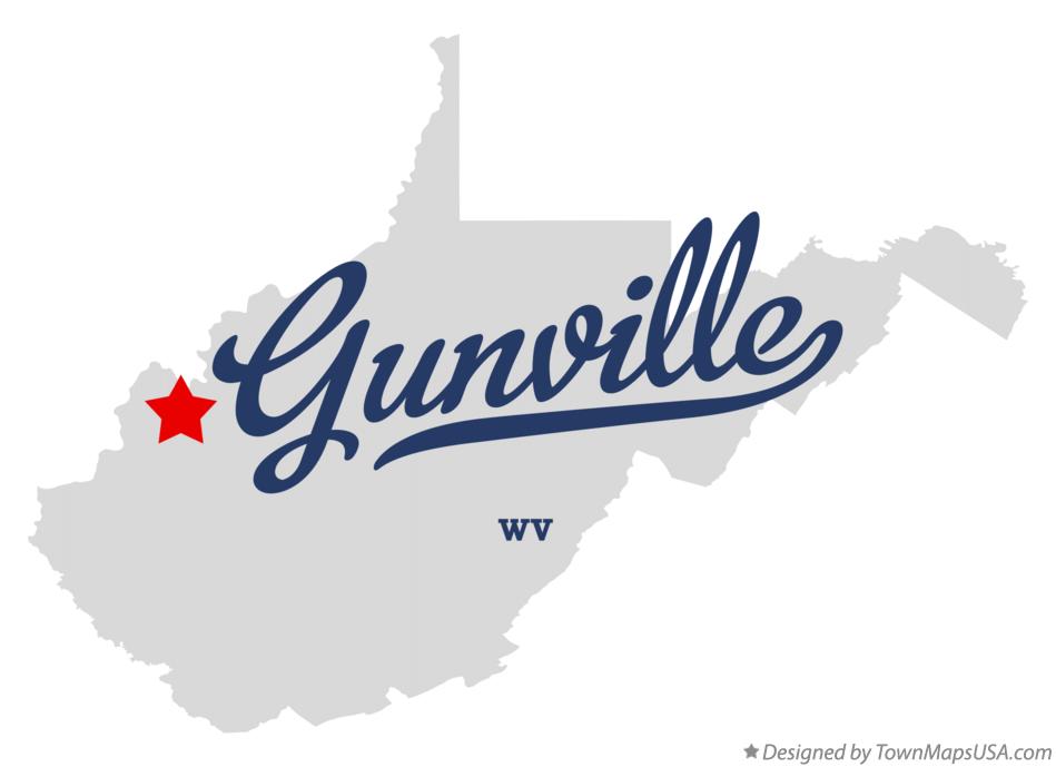 Map of Gunville West Virginia WV