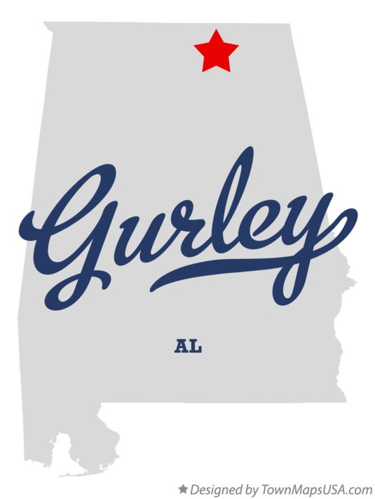 Map of Gurley Alabama AL
