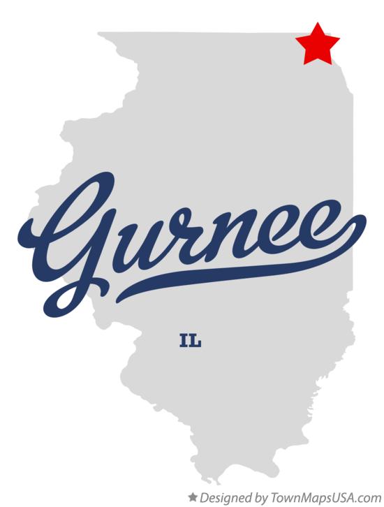 Map of Gurnee Illinois IL