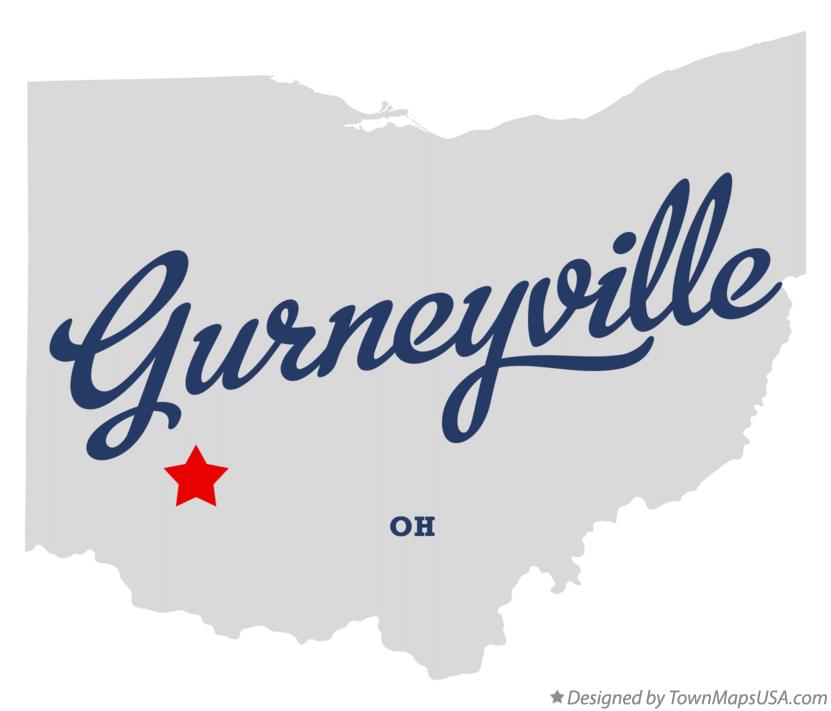 Map of Gurneyville Ohio OH