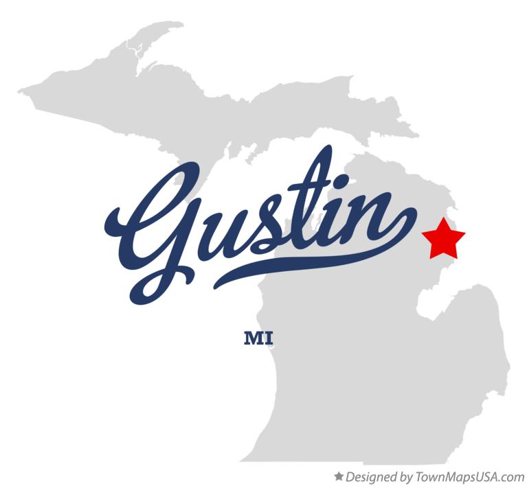 Map of Gustin Michigan MI