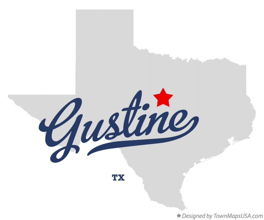 Map of Gustine Texas TX