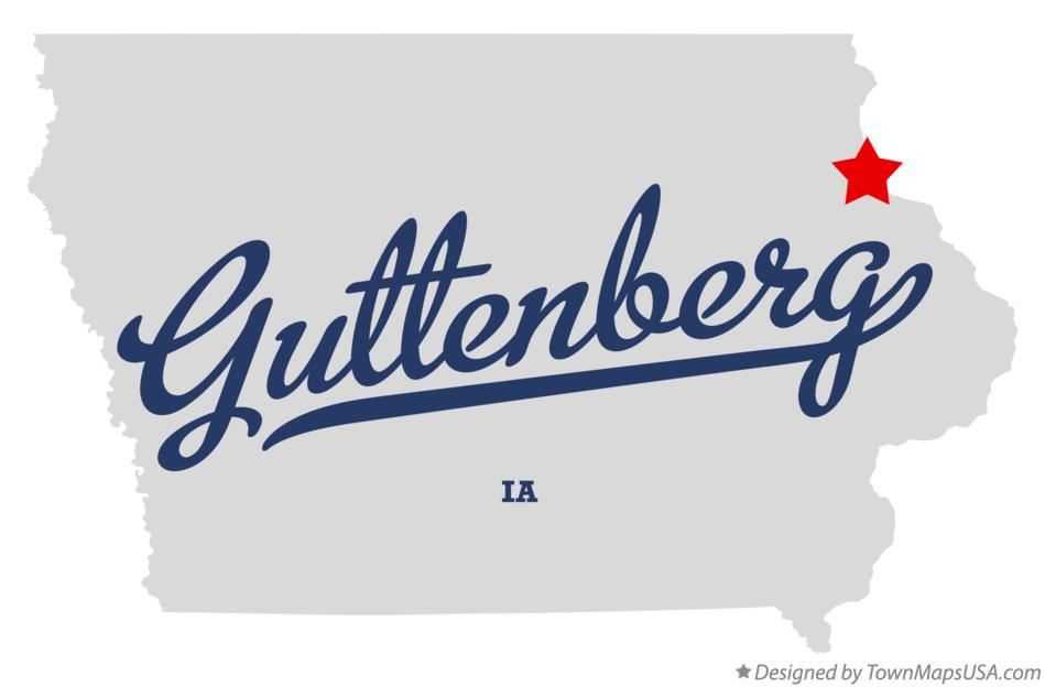 Map of Guttenberg Iowa IA