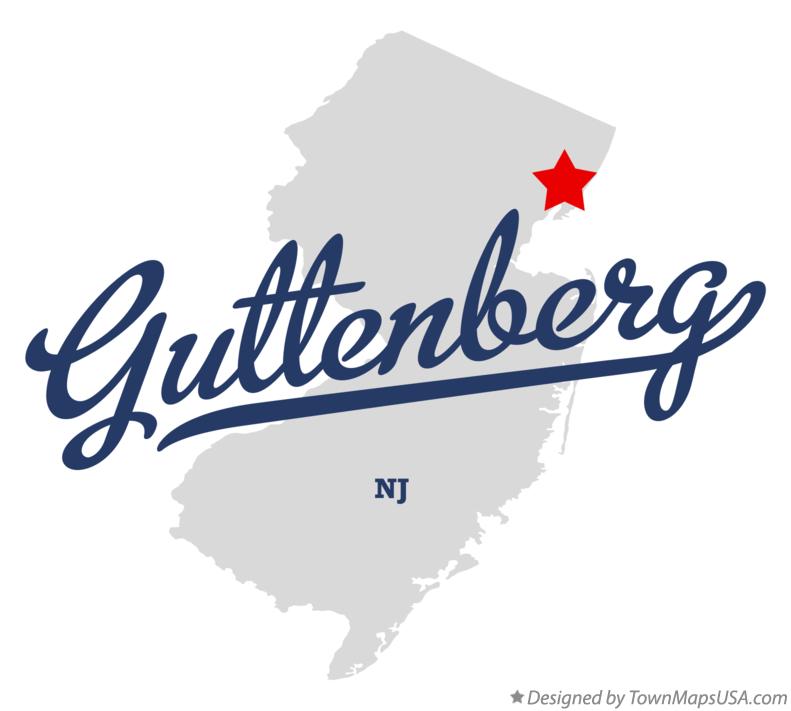 Map of Guttenberg New Jersey NJ