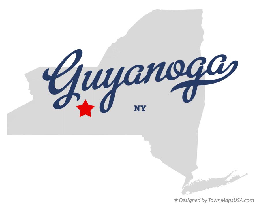 Map of Guyanoga New York NY