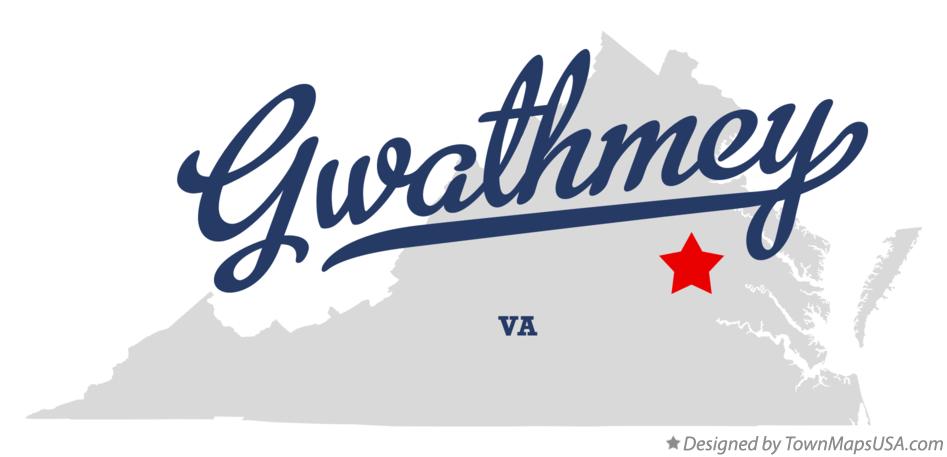 Map of Gwathmey Virginia VA